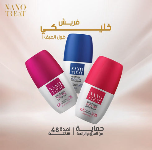 نانوتريت مزيل العرق - خالي من الألومنيوم والبارابين - برائحة الخوخ 50 مل - Nanotreat